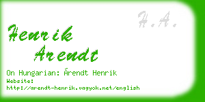 henrik arendt business card